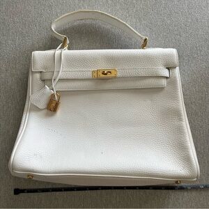 Elegant White Faux Leather Handbag